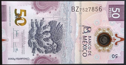 MEXICO $50 ! SERIES BZ 6-DEC-2023 DATE ! Jonathan Heat Sign. AXOLOTL POLYMER NOTE Mint BU Crisp Read Descr. For Notes - Mexico