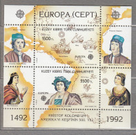 EUROPA CEPT 1992 Cyprus Tr. C.Colombo 500th Discovery Of America MNH(**) Mi Bl 10 #33920 - 1992