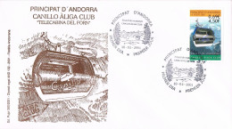 54690. Carta CANILLO (Andorra Francesa) 2001, Estacion Muntanya CANIGO ALIGA CLUB, Telecabina Del Forn - FDC