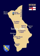 Channel Islands Herm Island Map  New Postcard * Carte Geographique * Landkarte - Herm