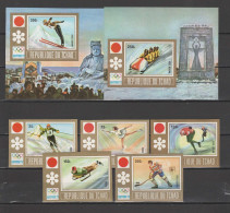 Chad - Tchad 1972 Olympic Games Sapporo Set Of 5 + 2 S/s Imperf. MNH -scarce- - Invierno 1972: Sapporo