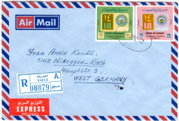 Kuwait 1975, 2 Marken Auf Einschreiben Express Brief V. SAFAT A N. Deutschland - Altri - Asia