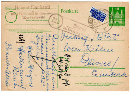 1950, Landpost Stempel 22b OBERROD üb. Rennerod (Westerw.) Auf 10 Pf. Ganzsache - Collections