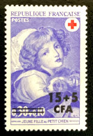 1971 REUNION N 404 CROIX ROUGE JEUNE FILLE AU PETIT CHIEN - NEUF** - Unused Stamps