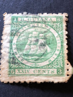 BRITISH GUIANA  SG 103  24c Yellow Green Perf 10  FU - British Guiana (...-1966)