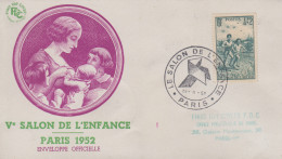 Enveloppe  FDC    FRANCE    SALON  DE  L' ENFANCE     PARIS   1952 - 1950-1959