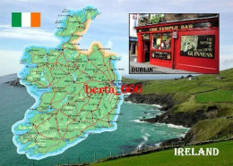 Ireland Country Map New Postcard * Carte Geographique * Landkarte - Other & Unclassified