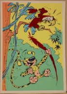 FRANQUIN SPIROU MARSUPILAMI ROBBEDOES CARTE POSTALE VELOUR FLOCAGE FEUTRINE FLOCK-INDUS 2011 - Ansichtskarten