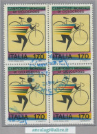 USATI ITALIA 1979 - Ref.0404B "MONDIALI DI CICLOCROSS" 1 Val. Da L.170 In Quartina - - 1971-80: Afgestempeld