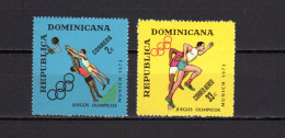 Dominican Republic 1972 Olympic Games Munich, Basketball, Athletics Set Of 2 MNH - Ete 1972: Munich