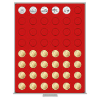 Lindner Münzbox Standard Hellrot Für Münzen Mit 24,25 Mm Ø 2549 Neu - Materiale