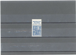 BANDE PUB -N°257 B (type II) JEANNE D'ARC N** -PUB (MAURY 160) -FALIÈRES / ALIMENT IDÉAL - Unused Stamps