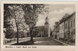 AK Grünhain/Erzgebirge, Markt Mit Kirche 1954 - Gruenhain