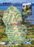 Scotland Arran Isle Map New Postcard * Carte Geographique * Landkarte - Argyllshire