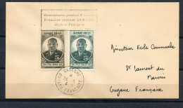 GUYANE 180/181 EBOUE  OBL CAYENNE FRANCE LIBRE ARRIVEE ST LAURENT CENSUREE - Lettres & Documents