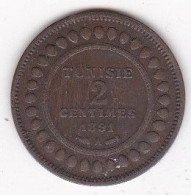 Protectorat Français Tunisie 2 Centimes 1891 A , En Bronze, Lec# 70 - Tunesien