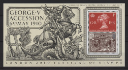 Great Britain - 2010 King George V Accession Overprint Block MNH__(TH-25599) - Blocs-feuillets