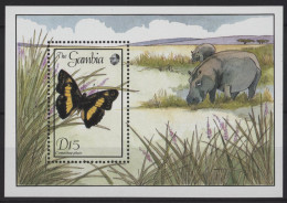 Gambia - 1989 Butterflies Block (1) MNH__(TH-26825) - Gambia (1965-...)