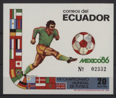 Ecuador - 1986 Soccer World Cup Block MNH__(TH-27768) - Equateur