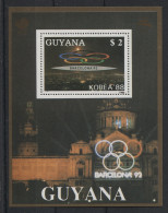 Guyana - 1989 Medalists (golden) Block (6) MNH__(TH-23889) - Guyana (1966-...)