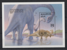 Maldives - 1992 Prehistoric Animals Block (3) MNH__(TH-23015) - Maldivas (1965-...)