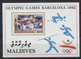 Maldives - 1991 Summer Olympics Barcelona (II) Block MNH__(TH-24011) - Maldives (1965-...)