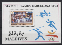 Maldives - 1991 Summer Olympics Barcelona (II) Block MNH__(TH-24011) - Maldivas (1965-...)