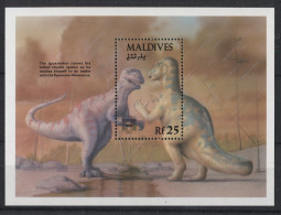 Maldives - 1992 Prehistoric Animals Block (1) MNH__(TH-23016) - Maldives (1965-...)