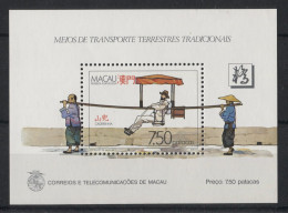 Macau - 1987 Traditional Modes Of Transportation Block MNH__(TH-24063) - Blocks & Kleinbögen