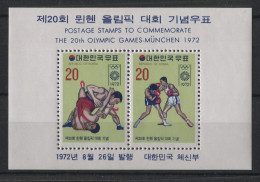 Korea (South) - 1972 Summer Olympics Munich Block (1) MNH__(TH-23788) - Corea Del Sur