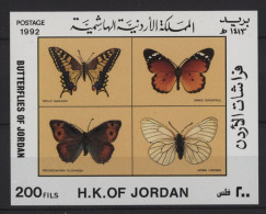 Jordan - 1992 Butterflies Block MNH__(TH-26799) - Jordania