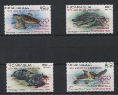 Nicaragua - 1980 Protected Marine Animals Olympic Overprints MNH__(TH-24093) - Nicaragua