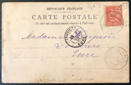 France, Mouchon Sur CPA TAD Saint-Brevin-les-Pins 2.10.1901 - (A213) - 1877-1920: Periodo Semi Moderno