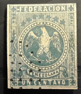 VENEZUELA 1863 - 1864, Armoiries Aigle Eagle, Yvert No 9, 1 C Ardoise , Obl ,BTB - Venezuela