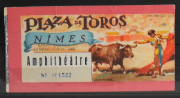 BILLET - CORRIDA - Plaza De Toros - NIMES Samedi 5 Juin 1965 - Amphithéâtre - BE - Tickets D'entrée