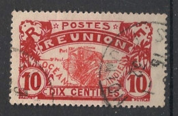 REUNION - 1922-26 - N°YT. 86 - Carte De L'ile 10c Rouge-brique - Oblitéré / Used - Usados