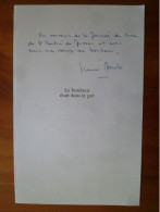 Dédicace Signature Autographe Original De Pierre Bonte Journaliste Français, écrivain Animateur De Radio Télévision - Scrittori