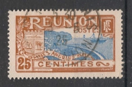 REUNION - 1922-26 - N°YT. 88 - Carte De L'ile 25c Brun-jaune - Oblitéré / Used - Used Stamps