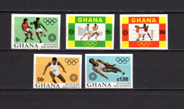 Ghana 1972 Olympic Games Munich, Football Soccer, Boxing, Athletics Set Of 5 Imperf. MNH - Verano 1972: Munich