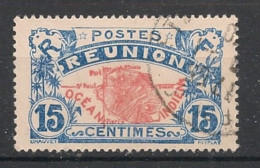 REUNION - 1928-30 - N°YT. 109 - Carte De L'ile 15c Bleu Et Rouge - Oblitéré / Used - Usati