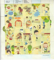 2010 Argentina Children's Games Toys Miniature Sheet Of 5 + 15 Labels MNH - Unused Stamps