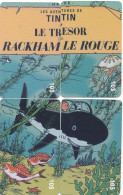 TE 20 / TELECARTE PUZZLE DE 4 CARTES  TINTIN  LE TRESOR DE  RACKHAM  LE ROUGE TIRAGE 500 EX - Fumetti