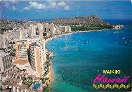 Etats Unis - Hawaï - Honolulu - Waikiki - Halekulani And Sheraton Waikiki Hotel Along Waiki Beach In Honolulu - Aerial V - Honolulu