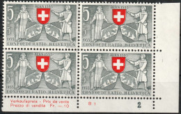 Schweiz Suisse Pro Patria 1953: Zu WII 61 Mi 580 Yv 531 BERN 1353 Eckrand-Block Mit Nr. ** Postfrisch MNH (Zu CHF 9.00) - Postzegels