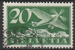 Schweiz Suisse 1925: Alpen-Flug / Avion Et Alpes Zu Flug 4 Mi 213 Yv PA 9 Mit Eck-Stempel Von BASEL 19 (Zu CHF 11.00) - Usados