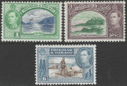 Trinidad & Tobago. 1938-44 KGVI. 1c, 3c, 6c MH. SG 246etc. M4002 - Trindad & Tobago (...-1961)