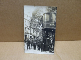 PARIS (75) Carte Photo Tramway électrique 2 étages Rue Taitbout  Personnels Superbe Plan - Transporte Público