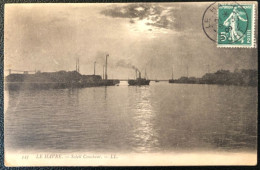 France, N°137 Sur CPA - Cachet LE HAVRE / PORT 8.3.1909 - (A297) - Poste Maritime