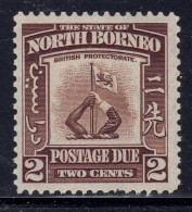 British North Borneo 1939 2 Cent Brown Postage Due Stamp - Mint Never Hinged - Bornéo Du Nord (...-1963)