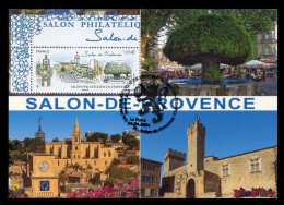 FRANCE (2024) Carte Maximum Card - Salon Philatélique Printemps Salon-de-Provence - Château De L'Empéri, Tour, Fontaine - 2020-…